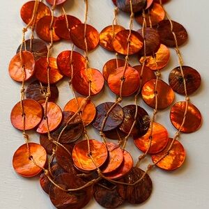 Vibrant Orange Shell Necklace